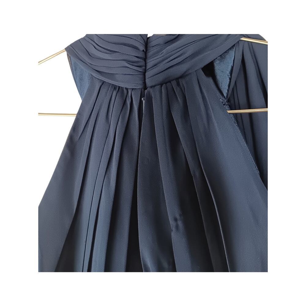New Mac Duggal IEENA Navy Chiffon Gown Size 10 Formal Evening Bridesmaid Dress - Picture 14 of 16